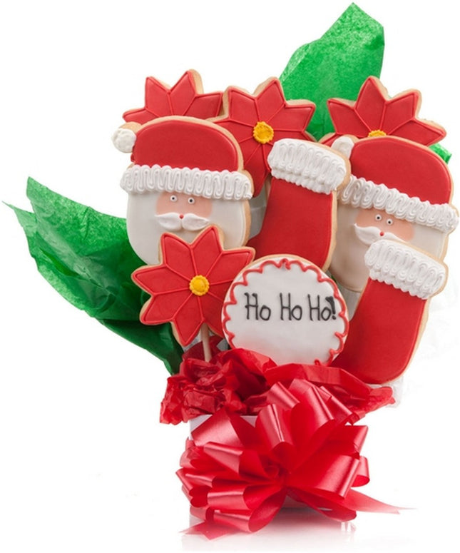 Jolly Santa Cookie Bouquet