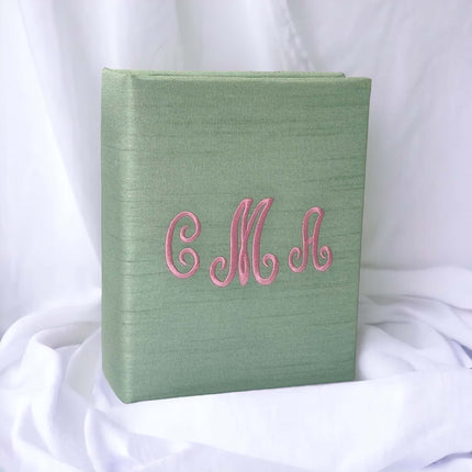 Personalized Small Hardbound Photo Album in Baby Shantung