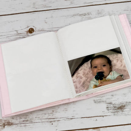 Personalized Medium Hardbound Photo Album With Swiss Batiste Dress with Flowers