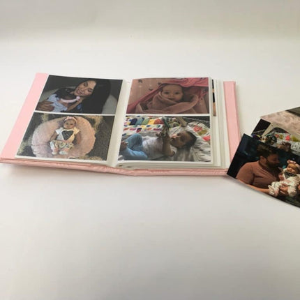 Personalized Medium Hardbound Photo Album in Moiré with Swiss Batiste Dress