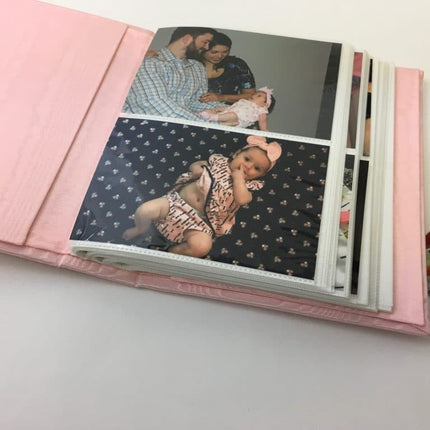 Personalized Medium Hardbound Photo Album in Moiré with Swiss Batiste Dress