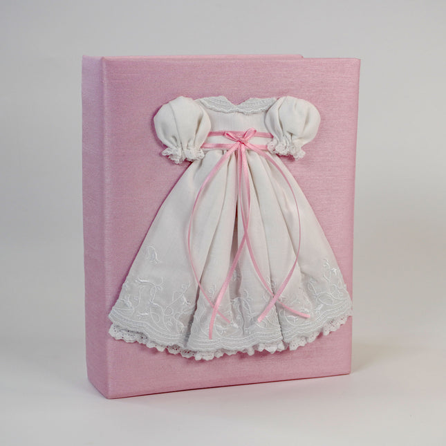 Personalized Medium Hardbound Album in Swiss Batiste Dress on Shantung