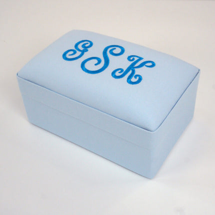Personalized Small Baby Keepsake Box in Malibu Cotton Poplin