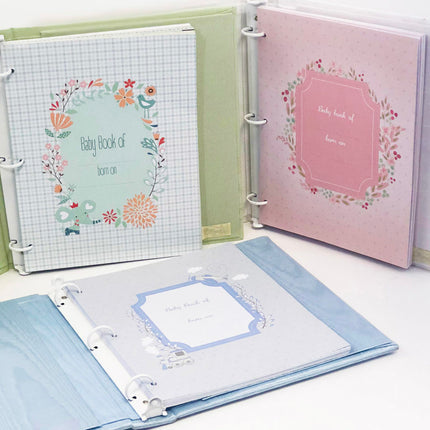 Personalized Baby Memory Book in Shantung with Swiss Batiste Dress with Pink Ribbon