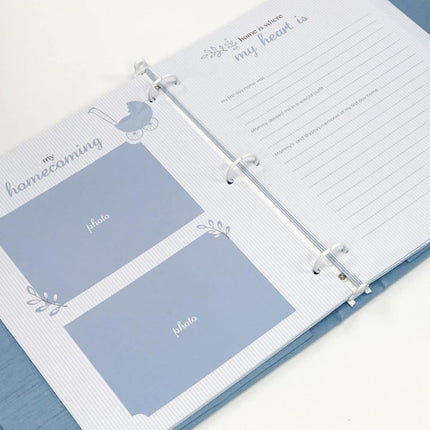 Personalized Baby Memory Book in  Baby Shantung