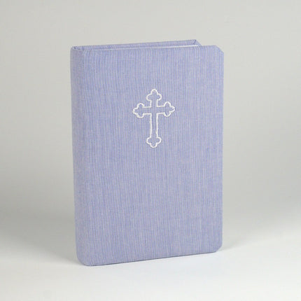 Personalized Classic Children’s Bible In Micro Stripe Cotton With Cross