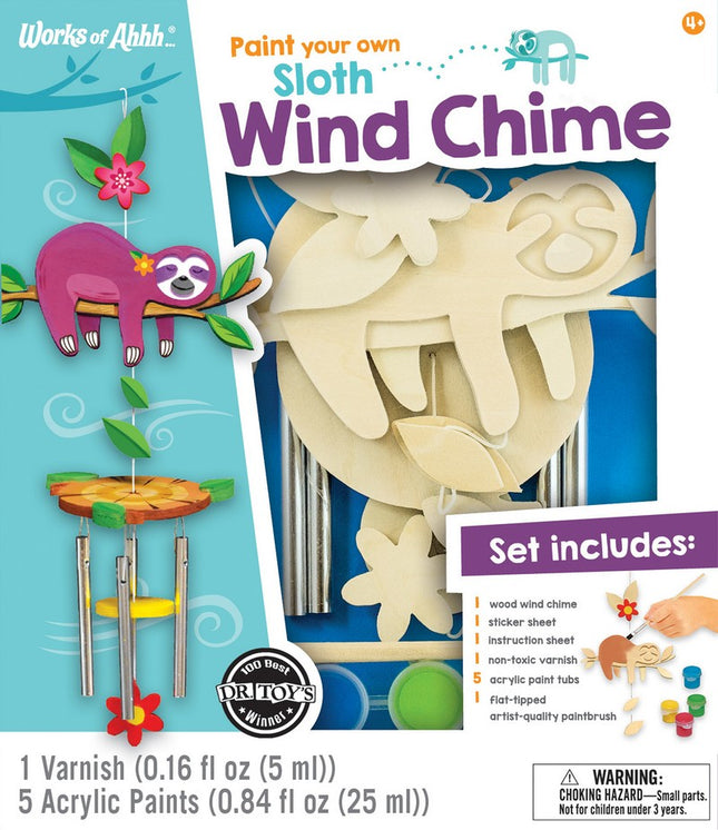 Sloth Wind Chime Wood Paint Kit