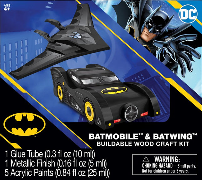 Batman Batmobile & Batwing Wood Paint Kit
