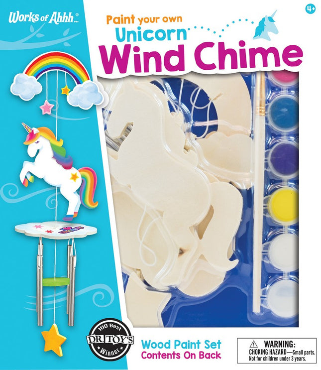 Unicorn Wind Chime Wood Paint Kit