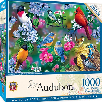 Audubon Songbird Collage 1000 Piece Puzzle
