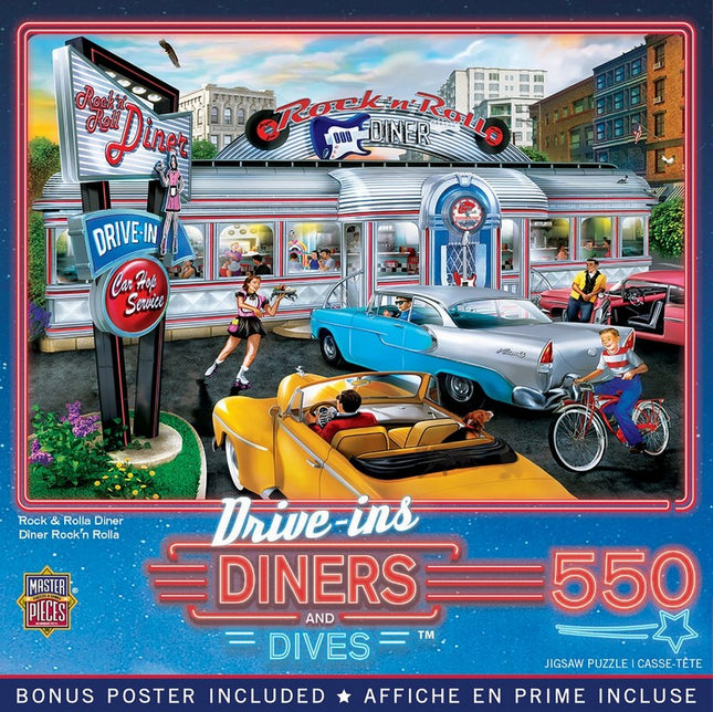 Drive-Ins, Diners & Dives - Rock & Rolla Diner 550 Piece Puzzle