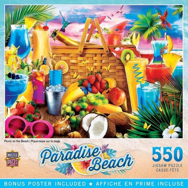 Paradise Beach - Picnic on the Beach 550 Piece Puzzle
