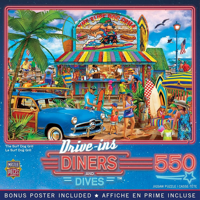 Drive-Ins, Diners & Dives - The Surf Dog Grill 550 Piece Puzzle