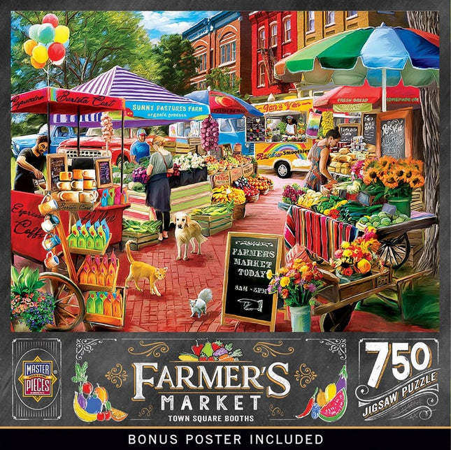 Farmer's Market - Town Square Booths 750 Piece Puzzle