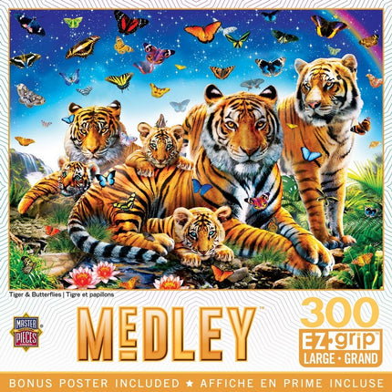 Medley - Tiger & Butterflies 300 Piece EZ Grip Puzzle
