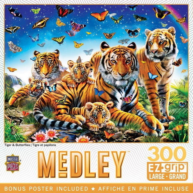 Medley - Tiger & Butterflies 300 Piece EZ Grip Puzzle