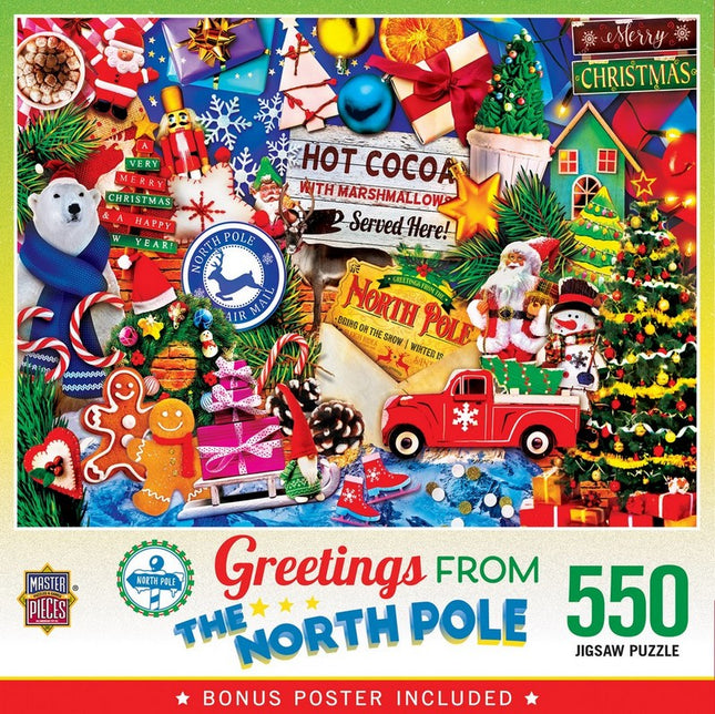 Greetings From - The North Pole 550 Piece Holiday Puzzle