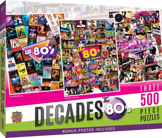 3 Pack The 80's 500 Piece Puzzles