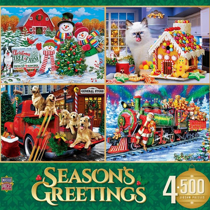 4 Pack - Season's Greetings 500 Piece Puzzles
