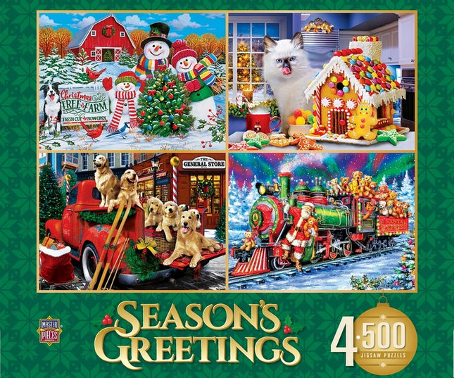4 Pack - Season's Greetings 500 Piece Puzzles