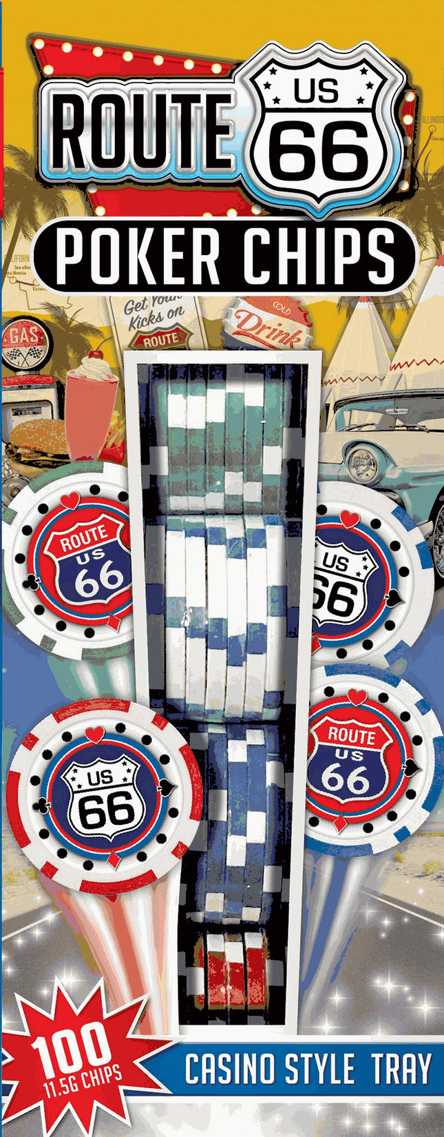 Route 66 Poker Chips 100pc