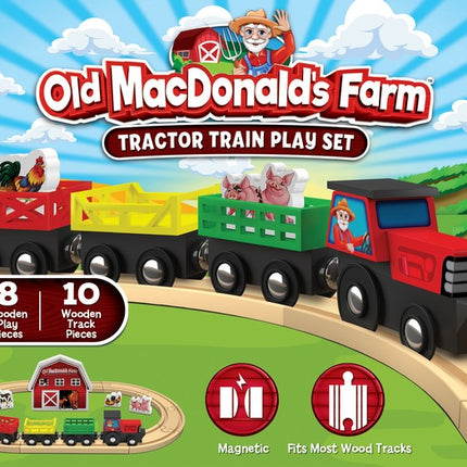 Old MacDonald 18pc Wood Toy Train Set