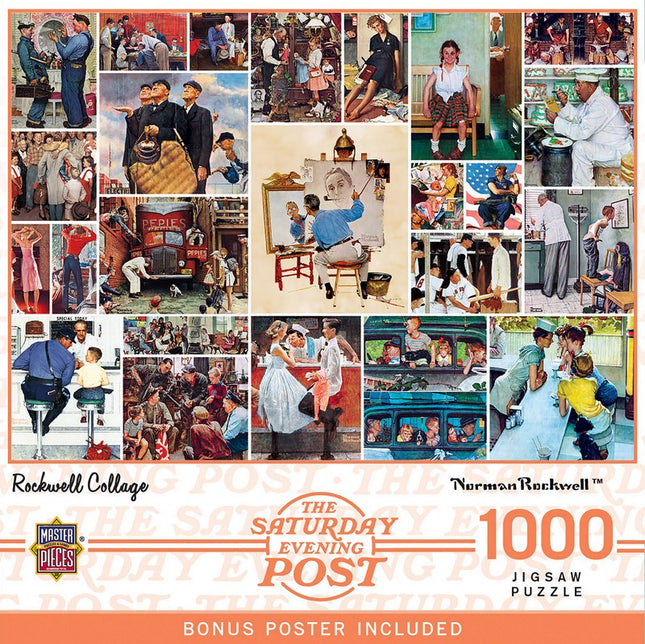 Saturday Evening Post Norman Rockwell Collage 1000 Piece Puzzle