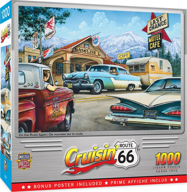 Cruisin' Rt 66 On the Road Again 1000 Piece Puzzle