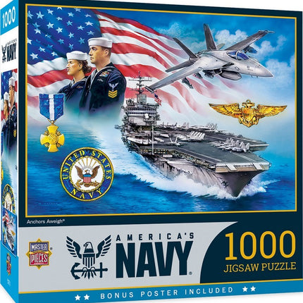 US Navy Anchors Aweigh 1000 Piece Puzzle