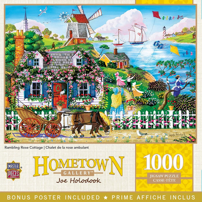 Hometown Gallery Rambling Rose Cottage 1000 Piece Puzzle