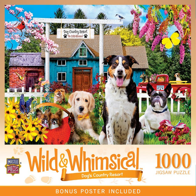 Wild & Whimsical Dog's Country Resort 1000 Piece Puzzle