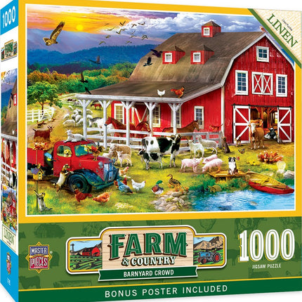 Farm & Country Barnyard Crowd 1000 Piece Puzzle