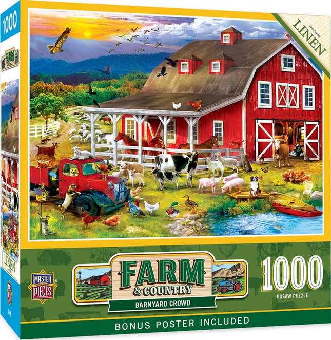 Farm & Country Barnyard Crowd 1000 Piece Puzzle