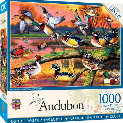 Audubon Autumn Feathers 1000 Piece Puzzle