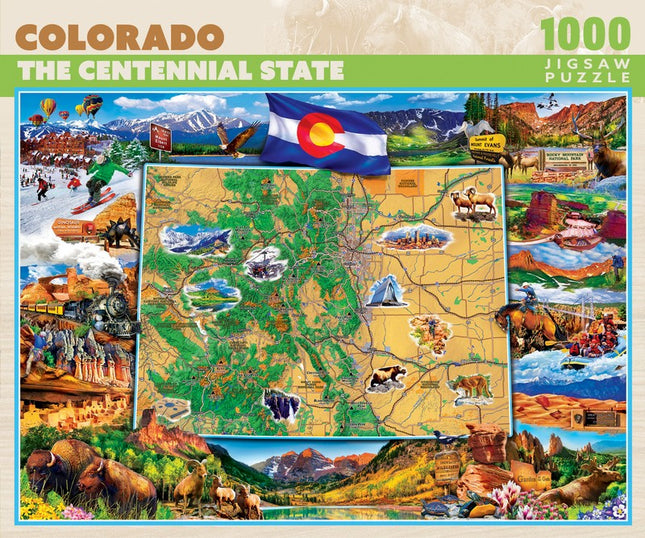 National Parks Colorado Map 1000 Piece Puzzle