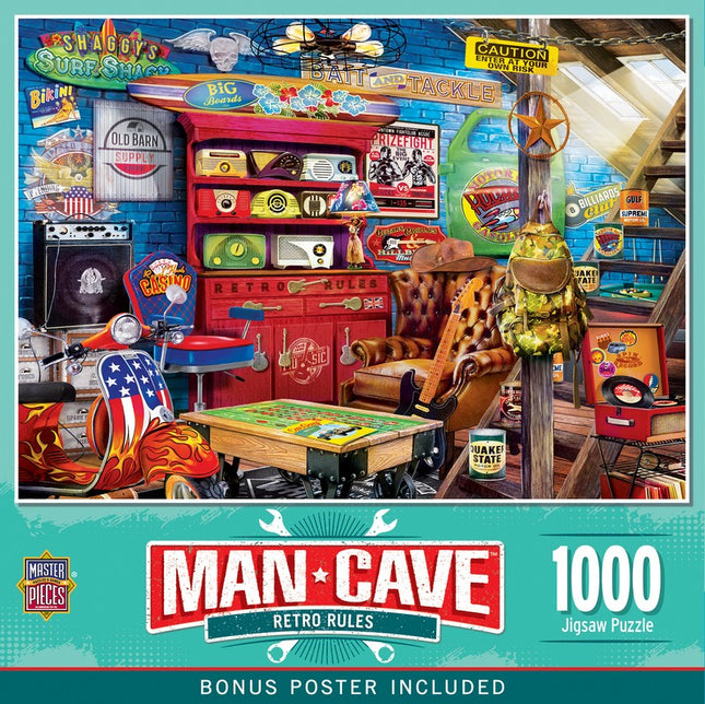 Man Caves Retro Rules 1000 Piece Puzzle