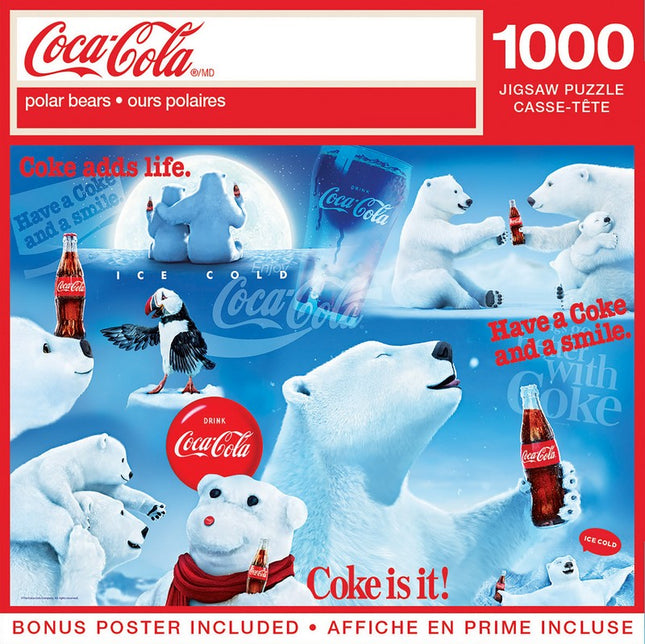 Holiday Coca-Cola Polar Bears 1000 Piece Puzzle