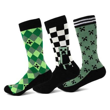 Minecraft Creeper Men's Sock Set : 3 Pairs