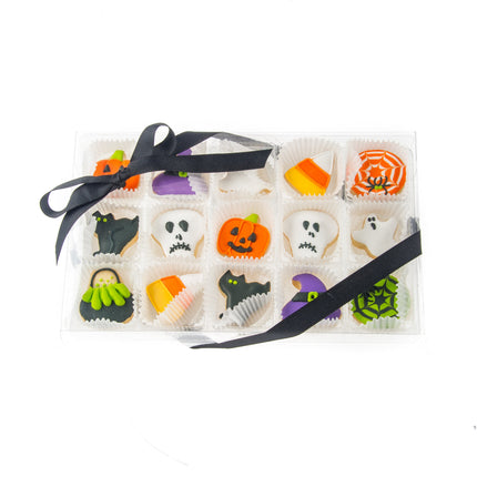 Halloween Mini Iced Sugar Cookies -Clear Gift Box of 15 pc