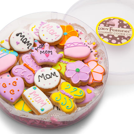 Mothers Day Assorted Mini Iced Sugar Cookies - Clear Acetate