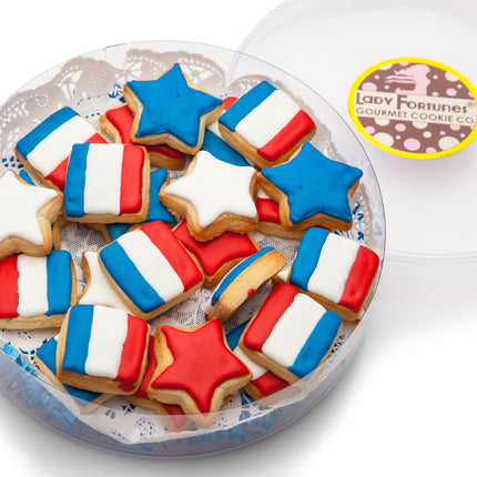Mini Iced Patroitic Sugar Cookies - Clear Acetate