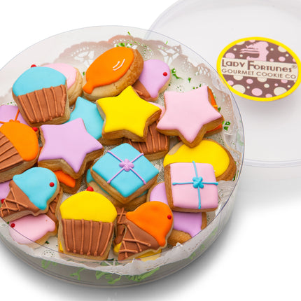 Birthday Mini Iced Sugar Cookies - Clear Acetate