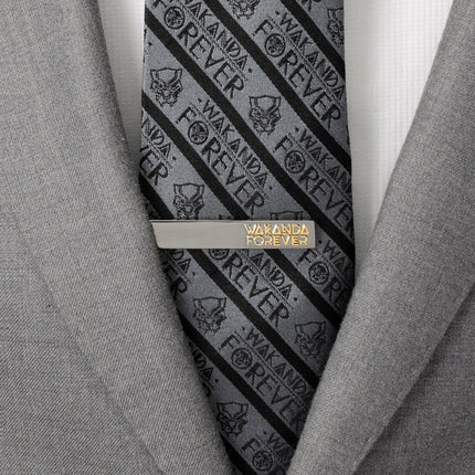 Marvel Black Panther Wakanda Forever Gunmetal Gold Tie Clip