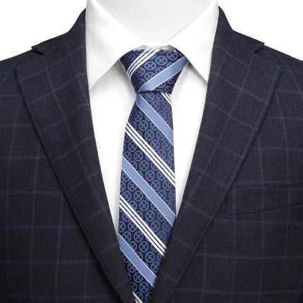 Marvel X-Men Symbol Navy Stripe Men's Tie