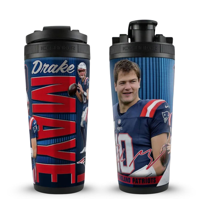 Official Drake Maye New England Patriots 4D 26oz Ice Shaker