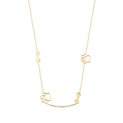 Puppy Paw and Bone Necklace