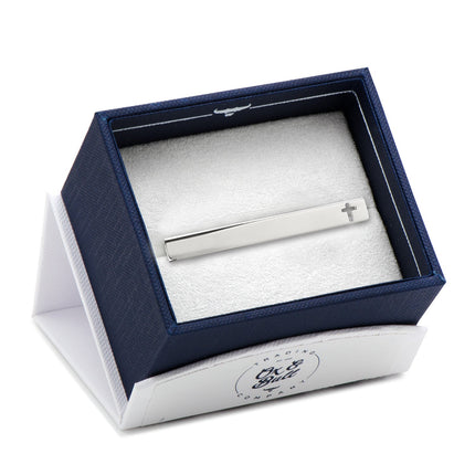 Cross Cutout Stainless Steel Tie Clip