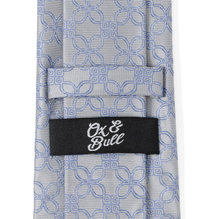 Gray Blue Art Deco Men's Tie