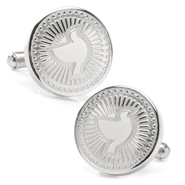 Silver Dove Radial Cufflinks