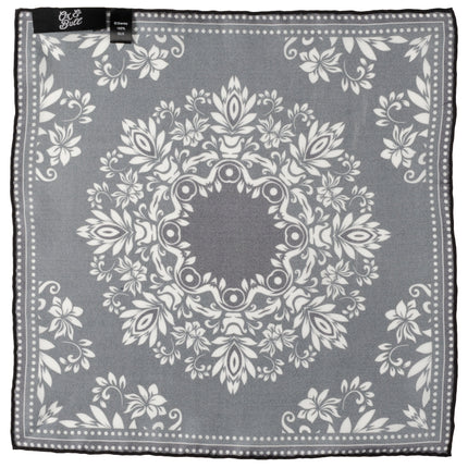 Black/White Men's Silk Pocket Square